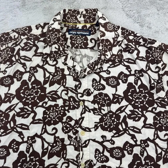 Reyn Spooner Shirt Mens XL Floral Hawaiian Button Up Aloha Tencel Blend Casual - Picture 2 of 7